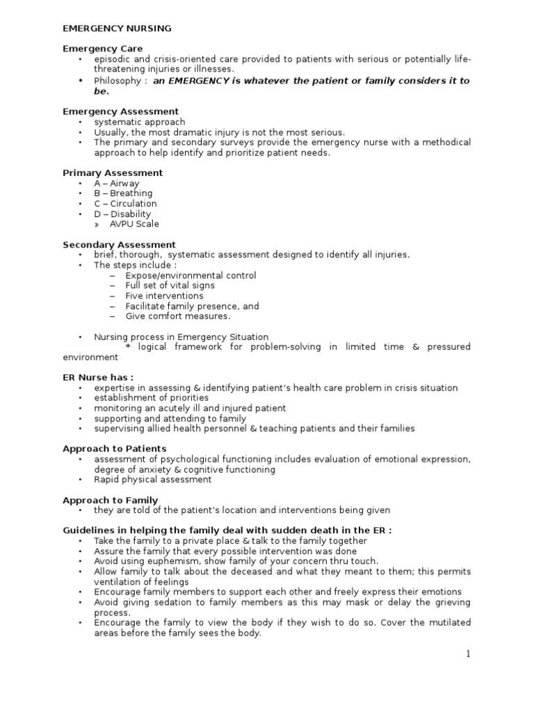 Emergency Assessment in Nursing | PDF