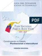 Plan Nacional Del Buen Vivir Resumen