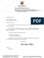 Sen. Miriam Defensor Santiago's letter to the Senate Committee on Finance - 12 November 2013