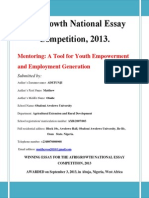 Mentoring: A Tool For Youth Empowerment and Employment Generation. - Matthew's Tree-Mentor Model.