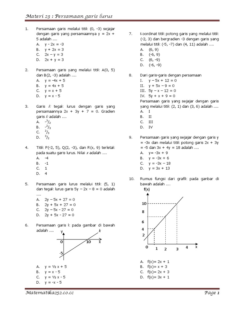 22+ Contoh soal dan pembahasan materi smp tentang persamaan garis ideas