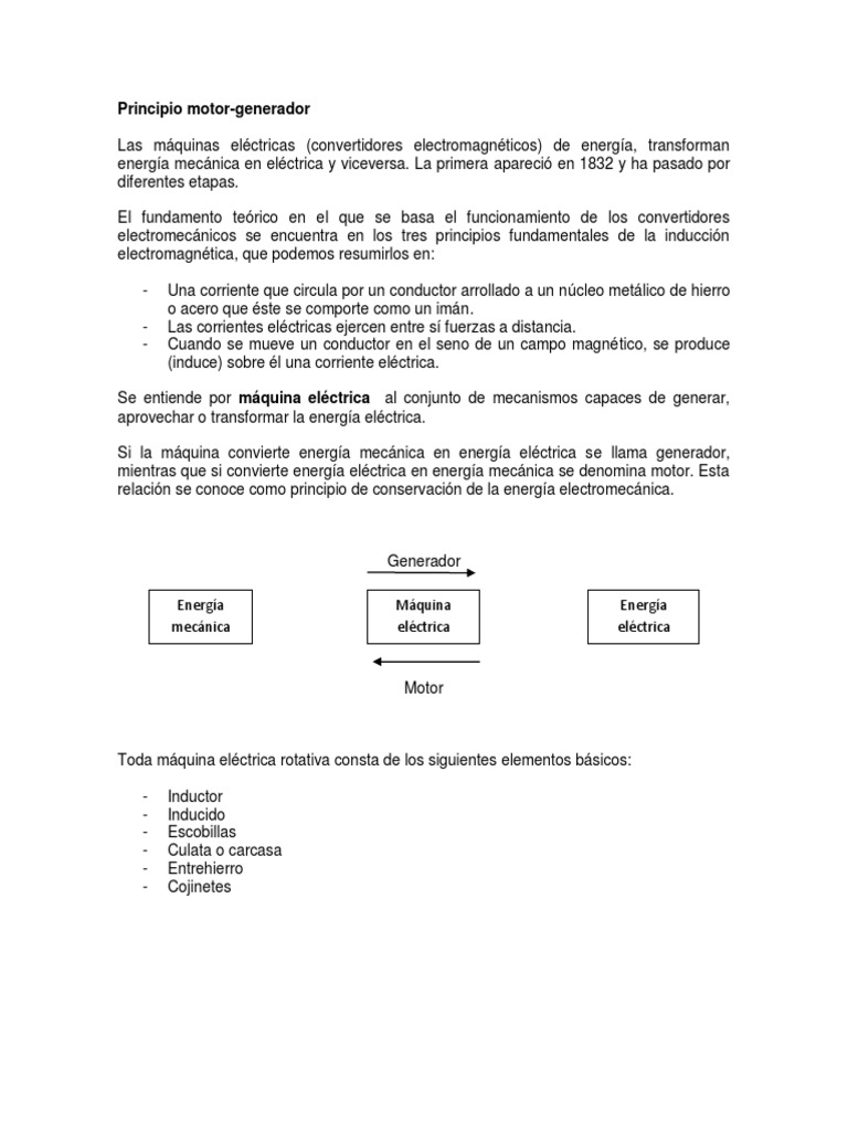 Principio Generador | PDF | Generador eléctrico