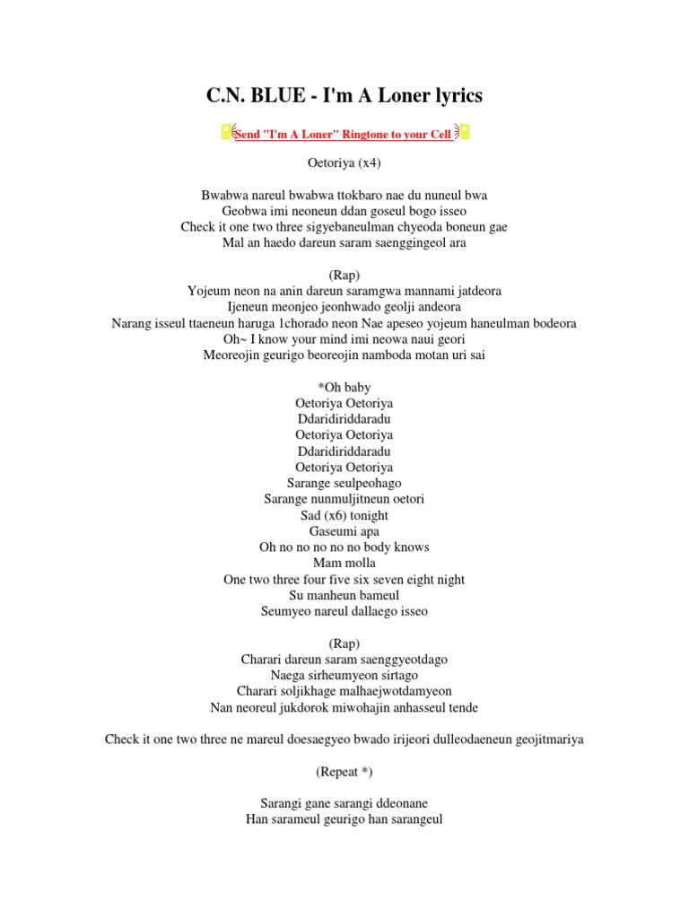 Lyric Korean Music Pdf