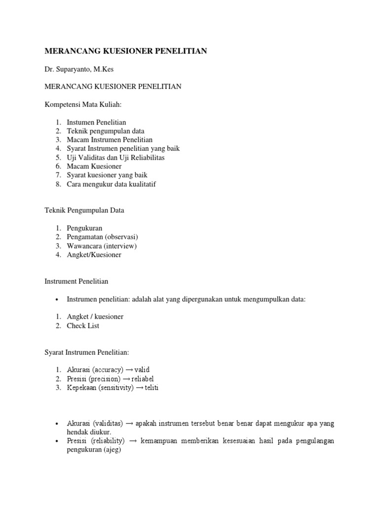 Merancang Kuesioner Penelitian Docx