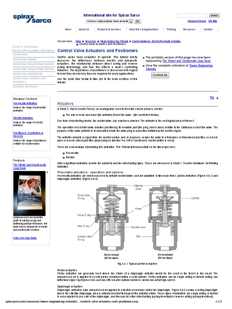 Control Valve Actuators and Positioners PDF Actuator Valve