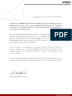 Carta de Renuncia Regidora