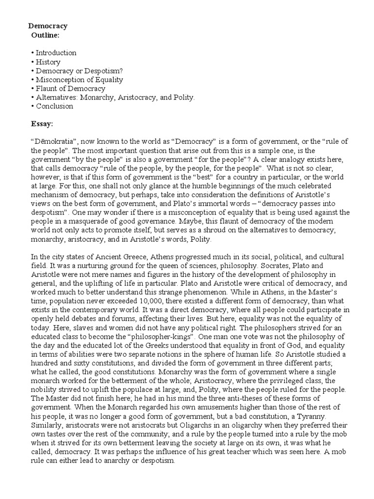 essay on democracy class 11