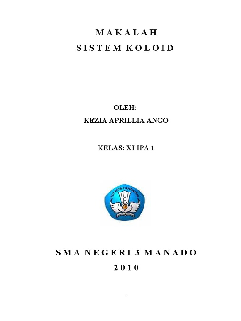 Makalah Sistem Koloid Kelas Xi Ipa Sma