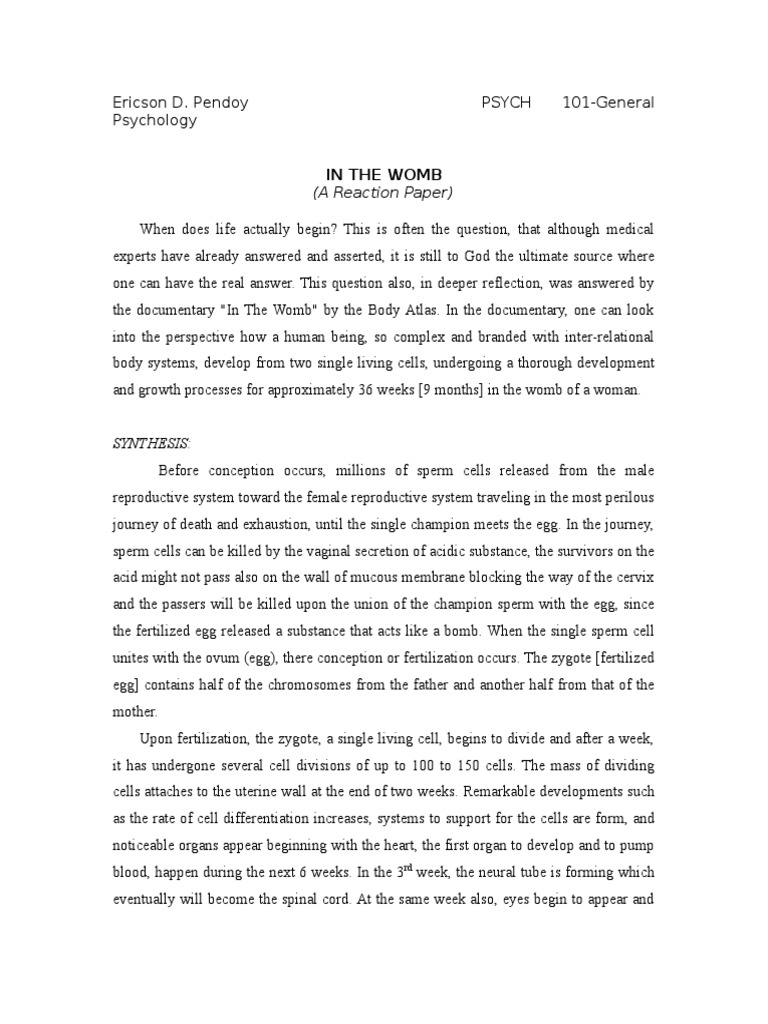 reaction paper