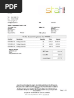 Order Acknowledgment No. 000090-1: Synergetix LTD