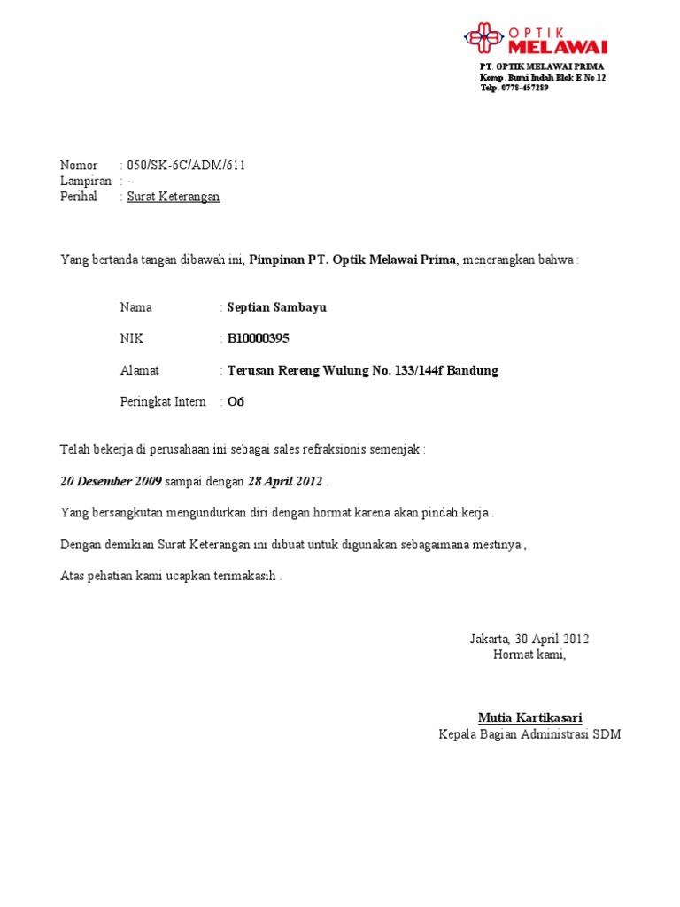 Paklaring Doc Tentu surat ini tidak bisa dikeluarkan.
