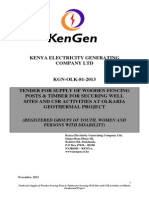 KGN OLK 81 2013 Tender for Supply of Wooden Fencing Posts & Timber for Olkaria Geothermal Project
