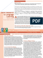 Neuroplasticity in The SLA Classroom: Connecting Brain Research To Language Learning