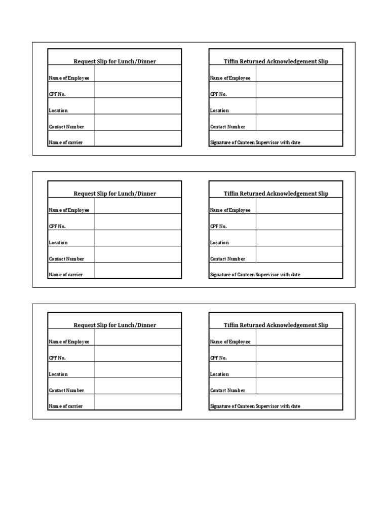Employee Lunch/Dinner Request Form | PDF | Cooking, Food & Wine