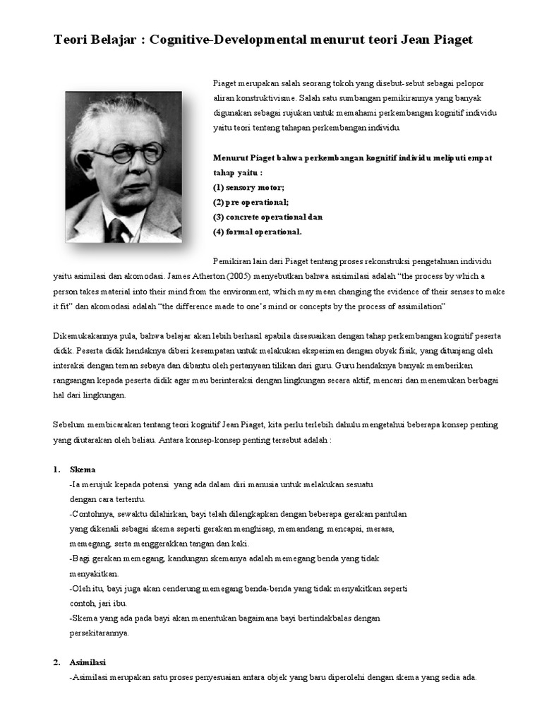 Teori Belajar Kognitif Piagiet Pdf