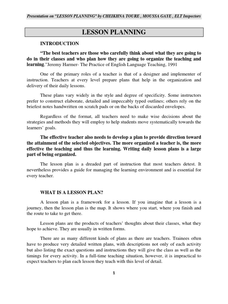 3-General Presentation On Lesson Planning For Elt or Esp20131111-2 ...