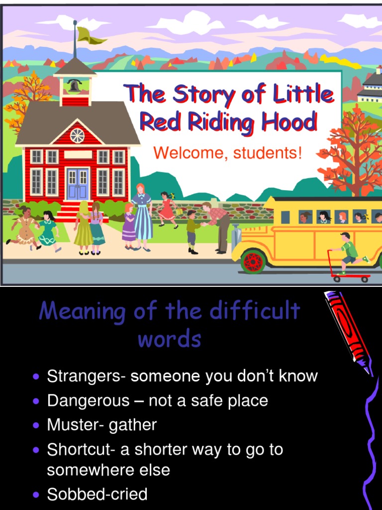 The Story Of Little Red Riding Hood Script Little Red Riding Hood Leisure