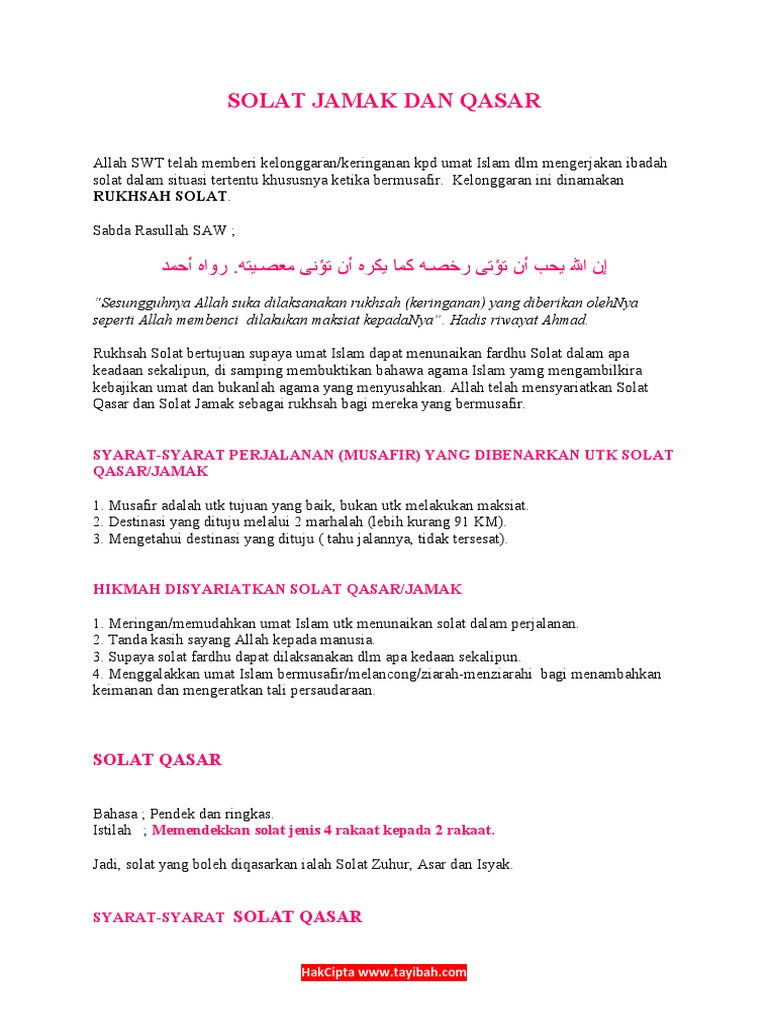 Solat Jamak Dan Qasar Pdf