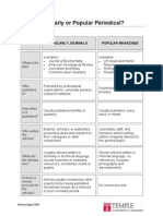 Popular vs. Scholarly