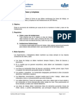 Estándar de Orden y Aseo de Instalaciones - (GPM-CAP) Rev B