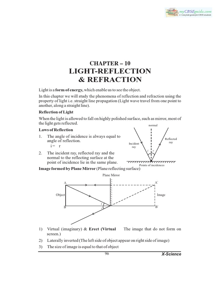 10 Science Notes 10 Light Reflection and Refraction 1 PDF | PDF | Lens ...