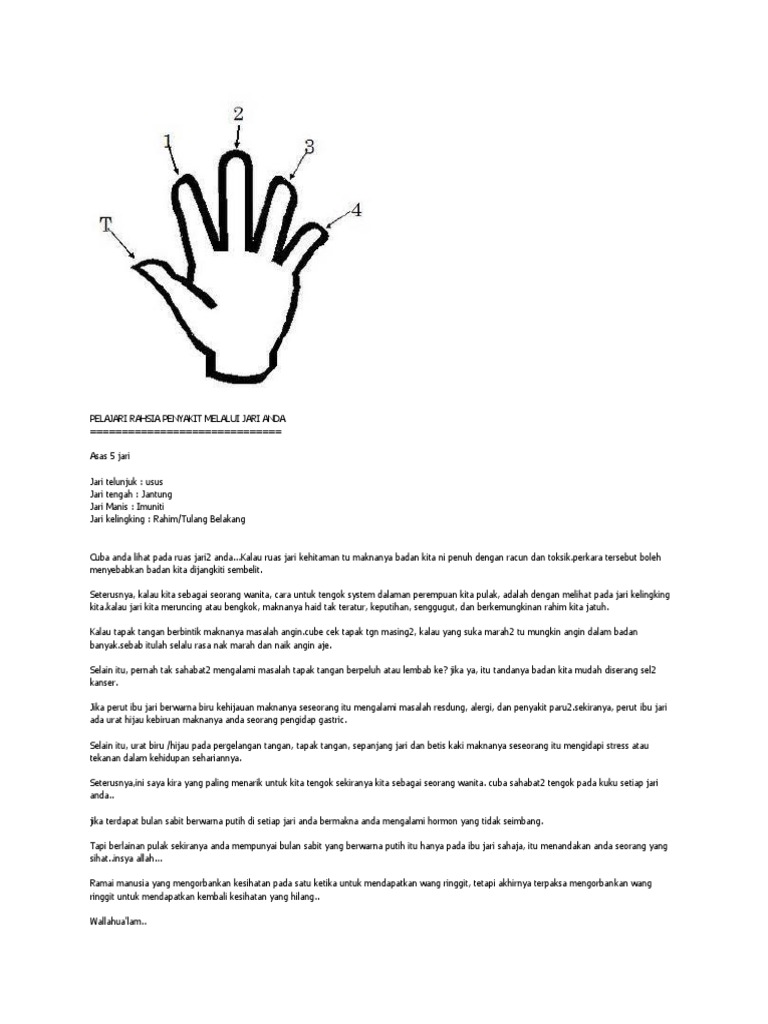 Tengok Penyakit Melalui Tapak Tangan Pdf