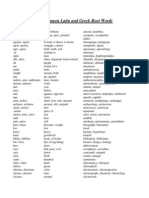 Common Latin and Greek Root Words in Biology