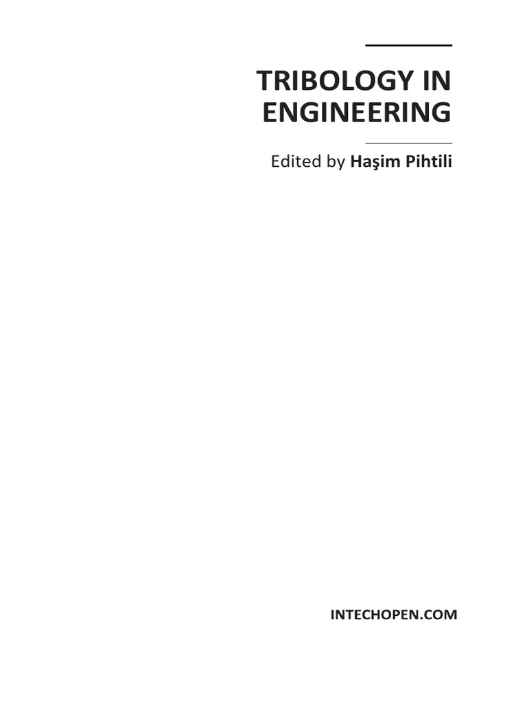 Tribology in Engineering PDF Wear Machining