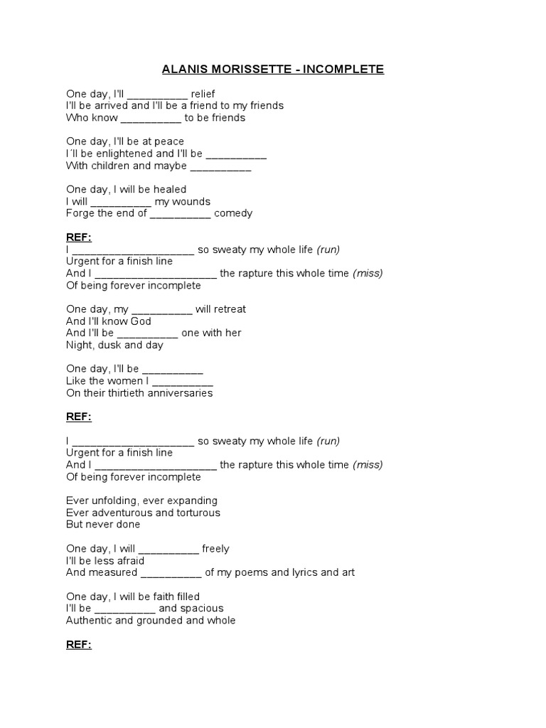 Alanis Morissette Lyrics Analysis | PDF