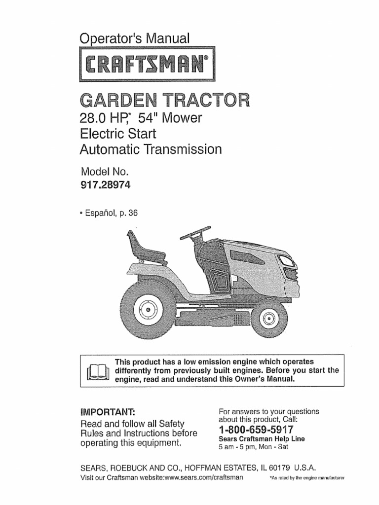 Craftsman Garden Tractor Owners Manual L0901647.pdf | Tractor | Gasoline