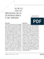 Tendencias de La Investigacion en Psicologia de La Actividad Fisica y Del Deporte