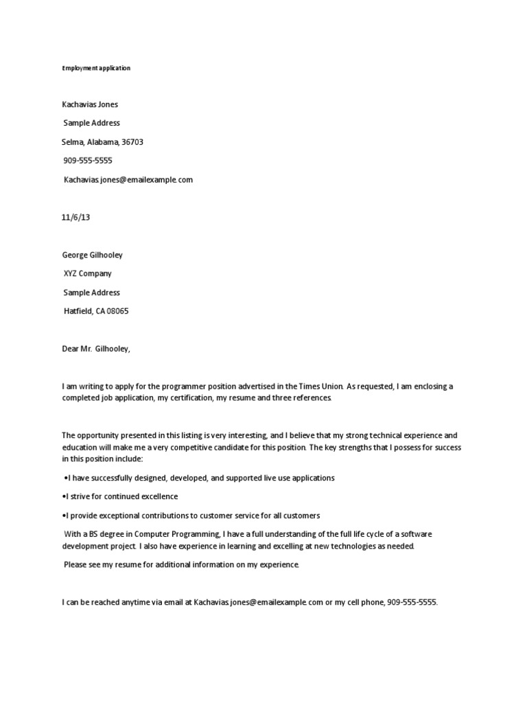 Letter of Application | PDF | Computing | Computing And Information ...