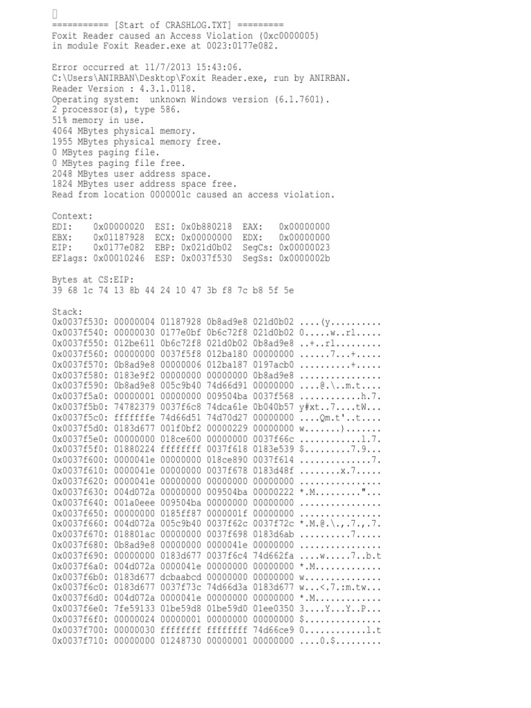Crash Log Txt