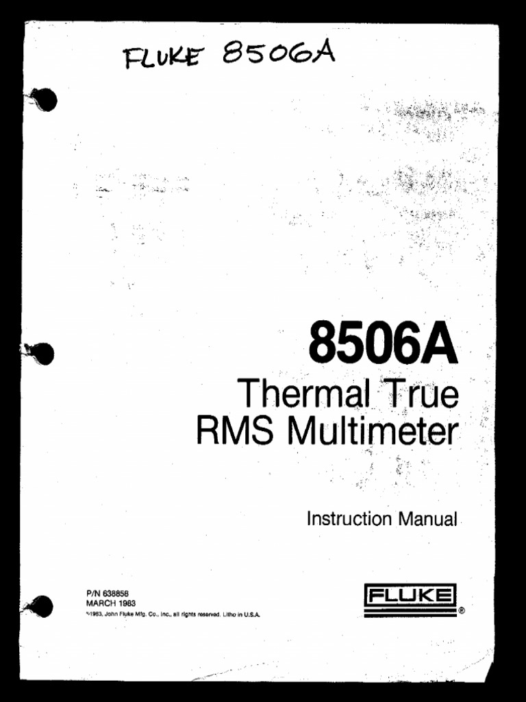 Manual Fluke 8506A | PDF