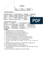 Connectors Coordinating Conjunctions:: Subsequently