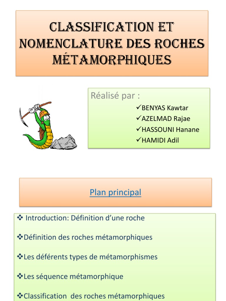 Nomenclature Et Classification Des Roch2metamorphiques | PDF | Roche ...