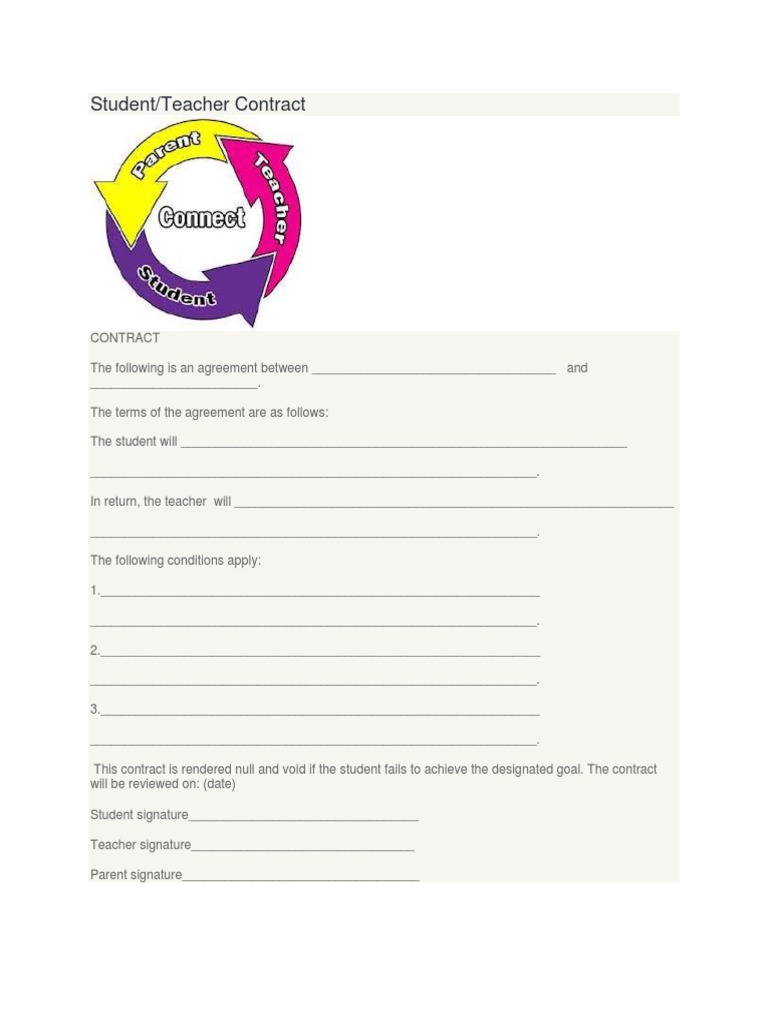 Student-Teacher Contract Template | PDF