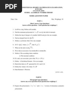 AlgebraicNumberTheory Question Paper PDF