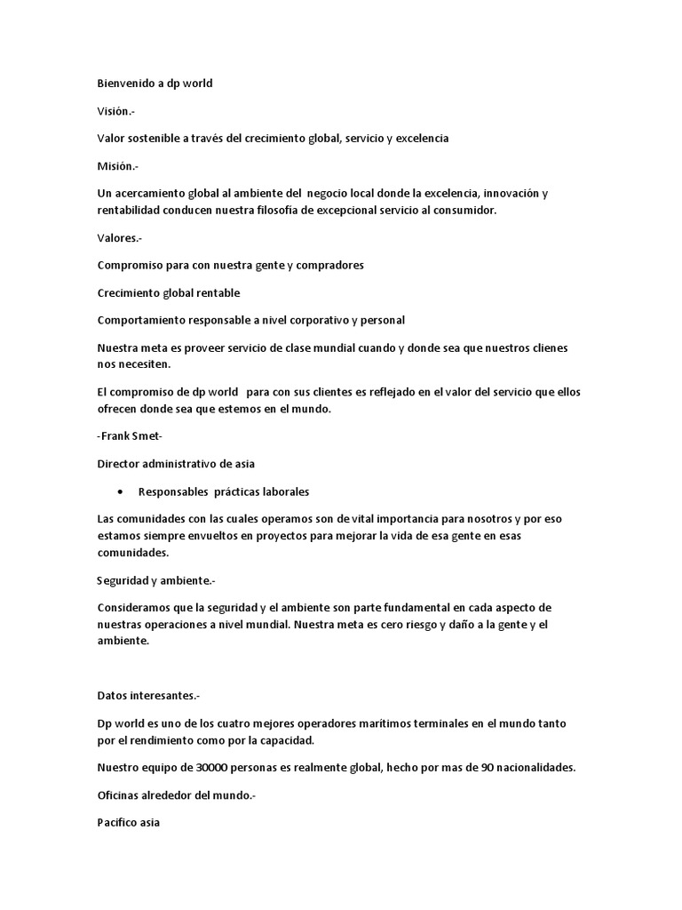 Compromiso Global de DP World | PDF