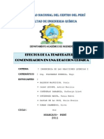 Efectos de La Temperatura y Concentracion en Una Reaccion Quimica