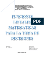 Alternativas de Decisión Relacionadas Con Funciones Lineales Matemáticas