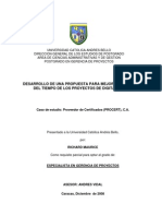 Desarrollo de Una Propuesta Para Mejorar La Gestion de Los Tiempos Ejemplo