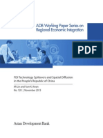 FDI Technology Spillovers and Spatial Diffusion in The People's Republic of China