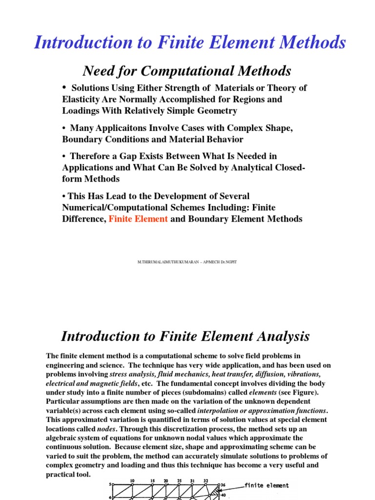 Introduction to Finite Element Methods.pdf | Finite Element Method |  Analysis