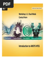 Workshop 1.1: Dual Mode Conical Horn: Introduction To ANSYS HFSS