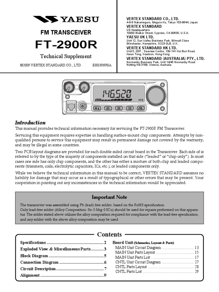 Yaesu FT 2900R Service Manual | Amplifier | Frequency Modulation