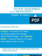 How Is Motion Described and Measured?: Chapter 16 Lesson 1