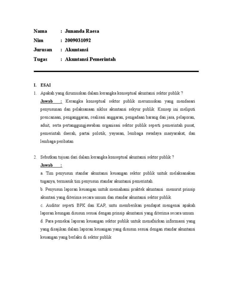Tugas Soal Akuntansi Pemerintah Pdf