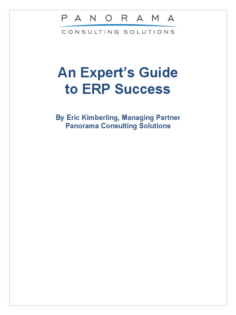 An Experts Guide To ERP Success Introduction PDF Enterprise