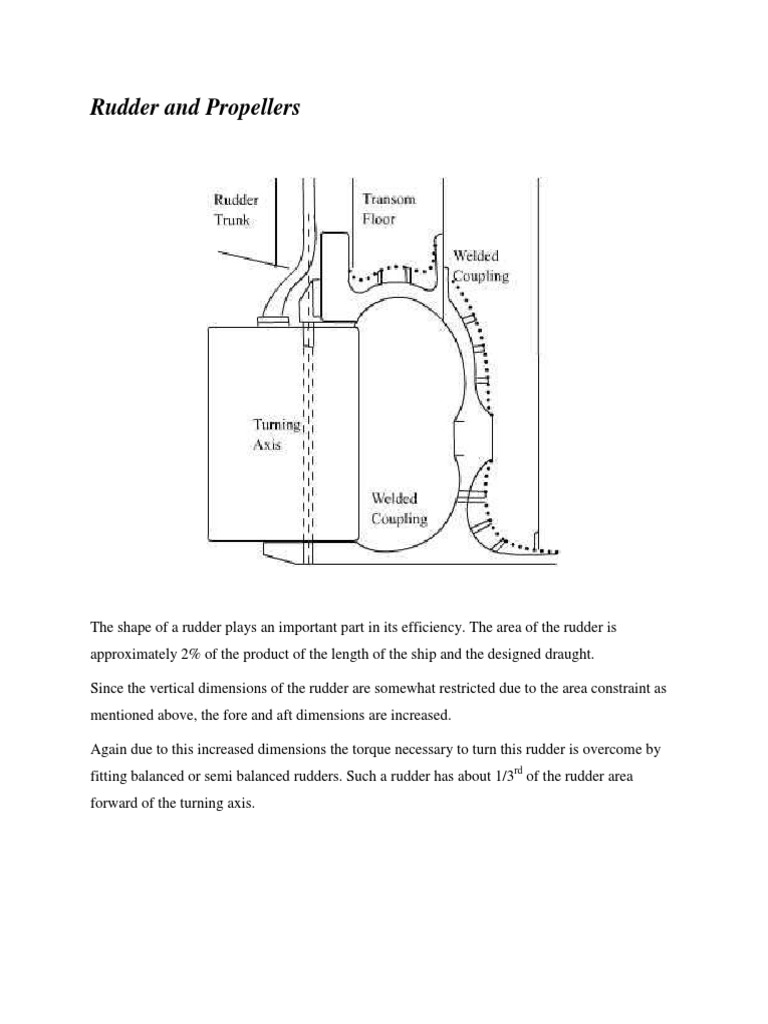 Rudder and Propeller Mechanics | PDF | Propeller | Rudder